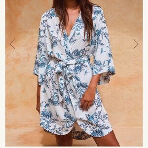 Piyama short robe in Hydranga print Size XS